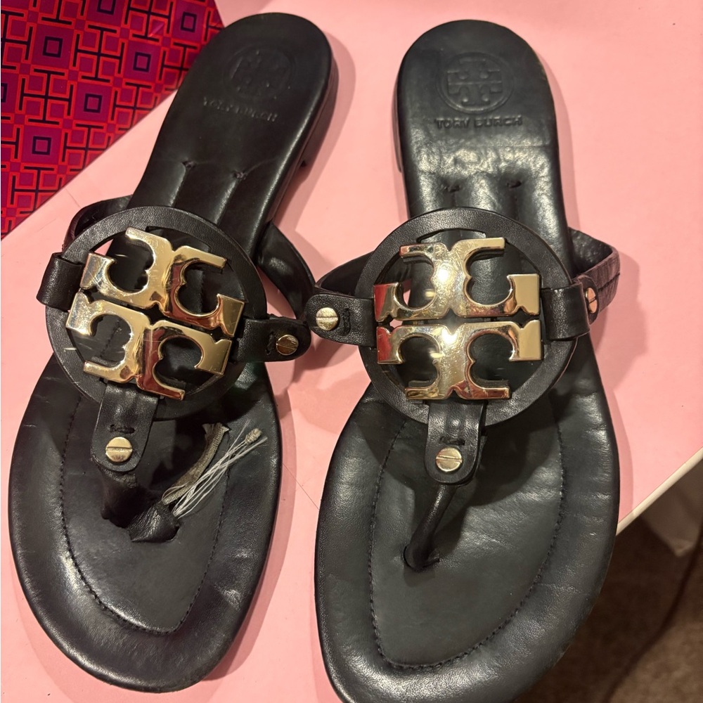 Tory Burch Black logo sandal